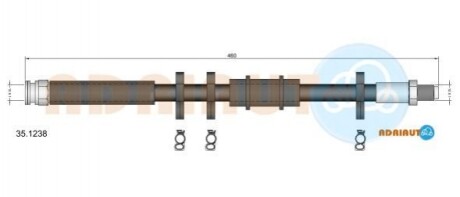 ADRIAUTO FIAT Тормозной шланг передний (короткий) Ducato 94- 35.1238