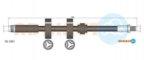 ADRIAUTO PEUGEOT Шланг тормозной пер. 607 -04 35.1261