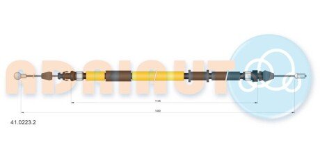 ADRIAUTO RENAULT Трос ручного тормоза зад. прав./лев. Master 2,3 10- (1490mm) 41.0223.2