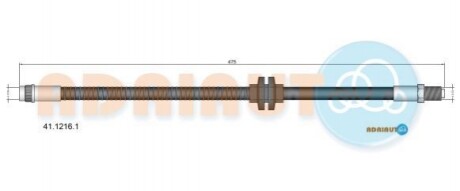 ADRIAUTO RENAULT Шланг тормозной пер.L=475mm Megane 02-, Scenic 03-, Grand Scenic 04- 41.1216.1