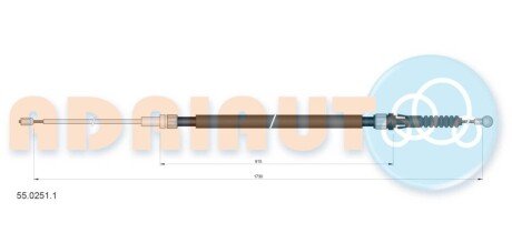 Трос ручного гальма VW PASSAT(ое 561609721A) (вир-во Adriauto) 55.0251.1