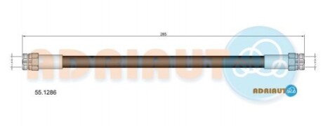 ADRIAUTO Шланг тормозной задний SKODA YETI 09- 55.1286