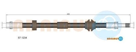 ADRIAUTO VOLVO Шланг торм. пер. C70/S40/V50 04- (15&quot; диск) 57.1234