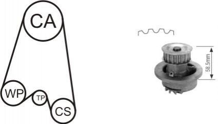 Комплект ременя ГРМ + помпа Airtex Lanos/Aveo 1.3 - 1.5 WPK-116401