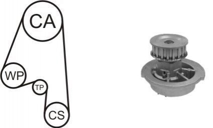 Комплект ременя ГРМ + помпа WPK-163101