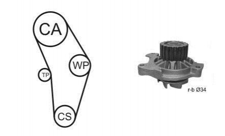 Комплект ремня ГРМ + помпа WPK-9274R03