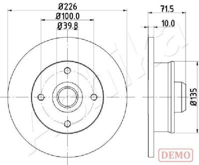 Диск гальмівний (задній) VW Golf/Passat 83-02 (226x10) 61000922C