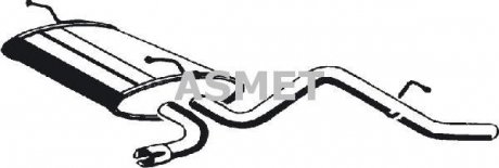 Глушитель (задняя часть) Asmet 24.080 (фото 1)