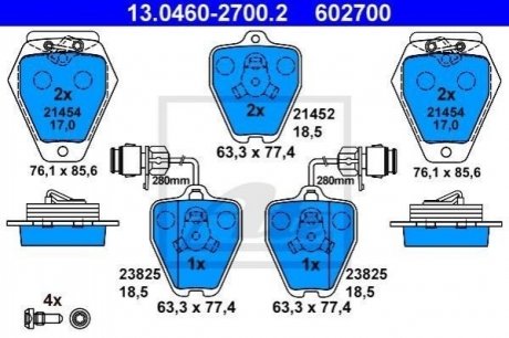 Дискові гальмівні колодки (передні) ATE 13046027002 (фото 1)
