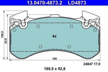 Гальмівні колодки, дискові 13.0470-4873.2