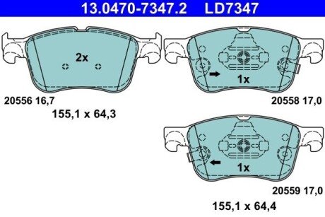 Гальмівні колодки, дискові 13.0470-7347.2