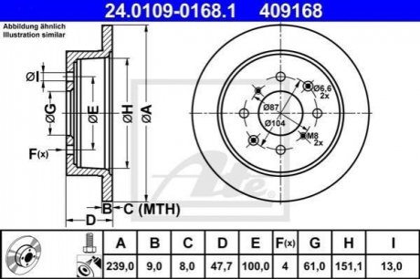 Тормозной диск ATE 24.0109-0168.1 (фото 1)