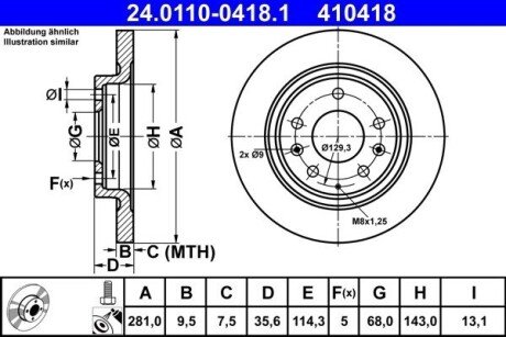 Диск гальмівний (задній) Mazda CX-3 1.5/2.0 16V 15- (280x9.5) 24011004181