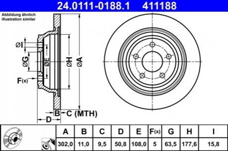 Тормозной диск ATE 24.0111-0188.1 (фото 1)