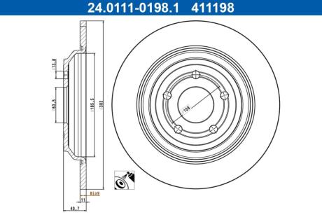 Гальмівний диск 24.0111-0198.1