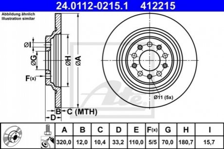 Тормозной диск ATE 24.0112-0215.1 (фото 1)