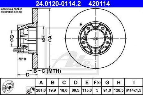 Тормозной диск (передний) ATE 24.0120-0114.2 (фото 1)