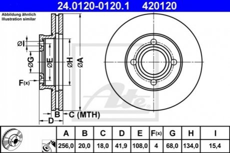 Тормозной диск (передний) ATE 24.0120-0120.1 (фото 1)
