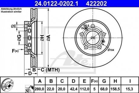 Тормозной диск (задний) ATE 24012202021 (фото 1)