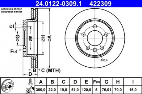 Тормозной диск ATE 24012203091 (фото 1)
