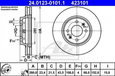 Тормозной диск (передний) ATE 24.0123-0101.1 (фото 1)