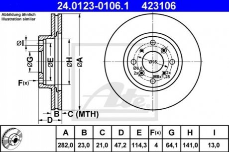 Тормозной диск (передний) ATE 24.0123-0106.1 (фото 1)