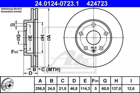 Тормозной диск (передний) ATE 24.0124-0723.1 (фото 1)