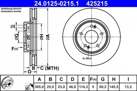 Тормозной диск ATE 24.0125-0215.1 (фото 1)