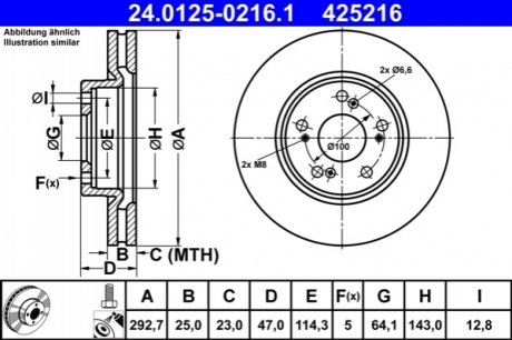 Тормозной диск ATE 24012502161 (фото 1)