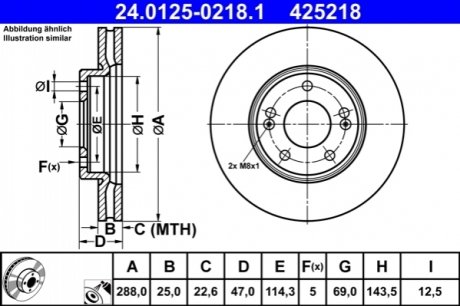 Тормозной диск ATE 24.0125-0218.1 (фото 1)
