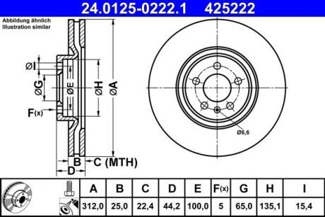 Гальмівний диск 24.0125-0222.1