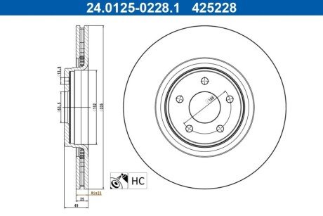 Гальмівний диск 24.0125-0228.1