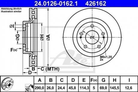 Тормозной диск (передний) ATE 24.0126-0162.1 (фото 1)