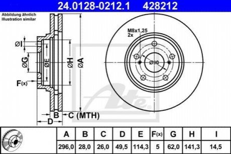 Тормозной диск ATE 24.0128-0212.1 (фото 1)