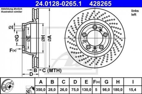 Тормозной диск ATE 24.0128-0265.1 (фото 1)