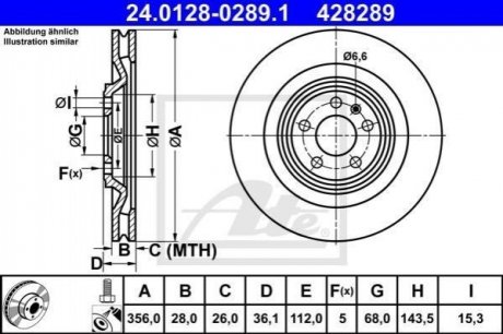 Тормозной диск ATE 24.0128-0289.1 (фото 1)