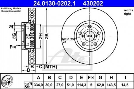 Тормозной диск (передний) ATE 24.0130-0202.1 (фото 1)