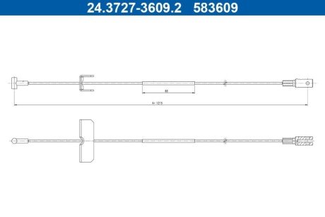 Трос зупиночних гальм 24.3727-3609.2