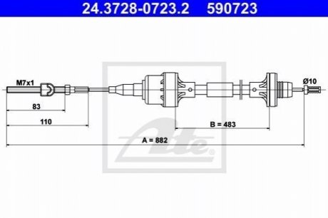 Трос зчеплення ATE 24372807232 (фото 1)