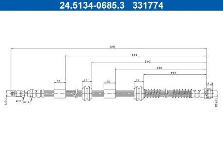 Гальмівний шланг 24.5134-0685.3