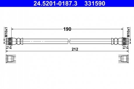 Тормозной шланг ATE 24.5201-0187.3 (фото 1)