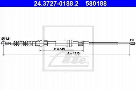 Трос ручного гальма 580188