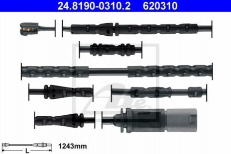 Датчик зносу гальмівних колодок ATE 620310 (фото 1)