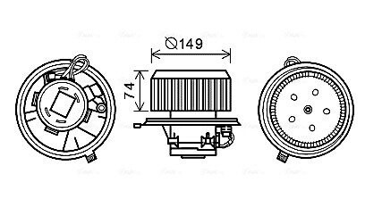 AVA ALFA ROMEO Вентилятор салону 147 1.6, 1.9, 2.0 01-, GT, 156 AL8138