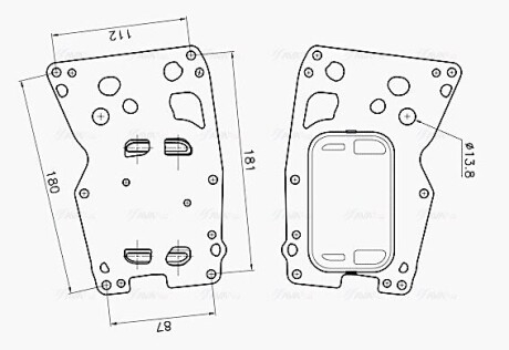 AVA BMW Оливний радіатор (без корпуса) 1 F20, 3 E90, 3 F30, 4,5 F10, X1/3/5 F25 BW3625