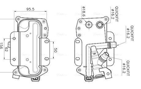 AVA BMW Оливний радіатор 5 (F10) 11-, 5 Touring (F11) 10- BW3626