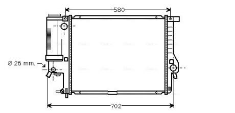 Радіатор обігрівача салону BMW 5 E39 (96-03) 2.0i, 2.5i, 2.8i (BWA2201) AVA BWA2201