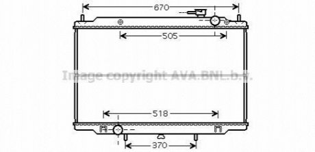 Радиатор охлаждения двигателя NISSAN PICKUP D22-NP300 98+ (пр-во AVA) DN2266