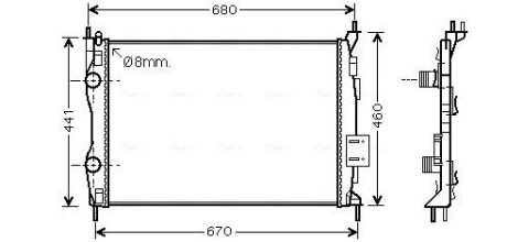 AVA NISSAN Радіатор охолодження Qashqai 1.6/2.0 1.6/2.0 09- DN2413