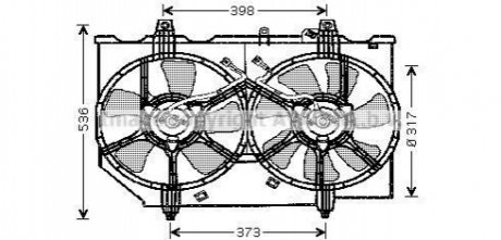 Вентилятор, охлаждение двигателя AVA COOLING DN7513 (фото 1)